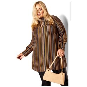 CITY CHIC Intrigue Tunic - Cinnamon Shirt Top Size L* W1307